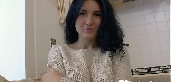  Beautiful teacher strips and spreads her legs